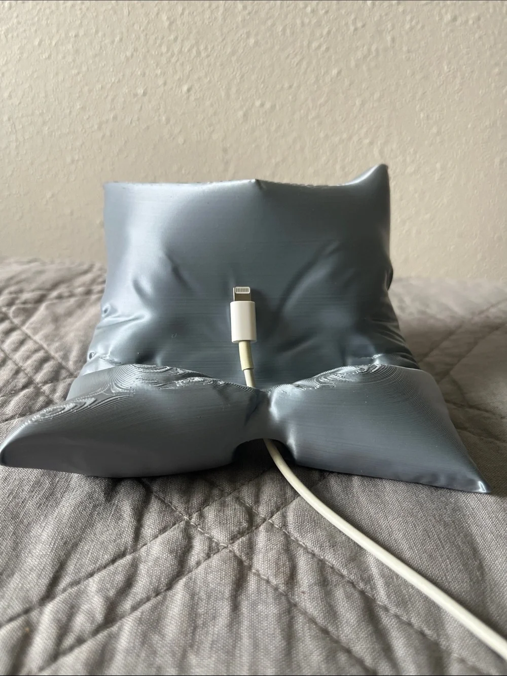 Satin-Look Silver phone Display Pillow